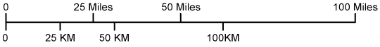 Arizona map scale of miles