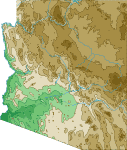 Arizona topographical map